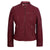 Motorcycle Cafe Racer Women's Red Leather Jacket