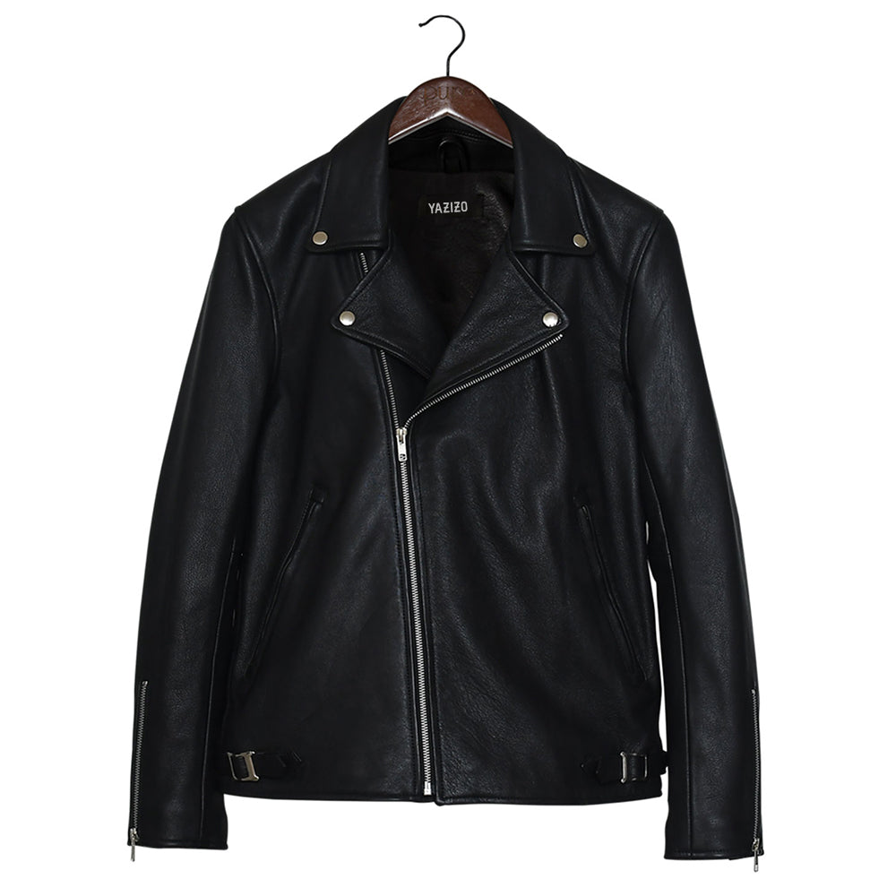 Men's Black Nifty Biker Racer Leather Jacket