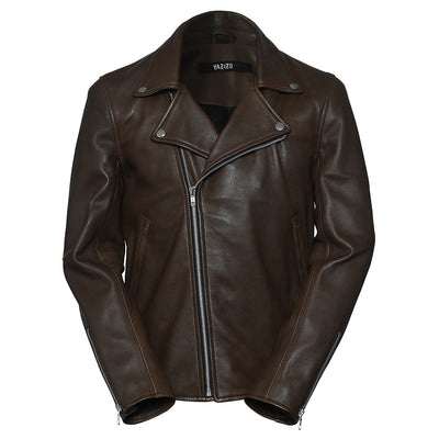 Men's Brown Nifty Biker Racer Leather Jacket