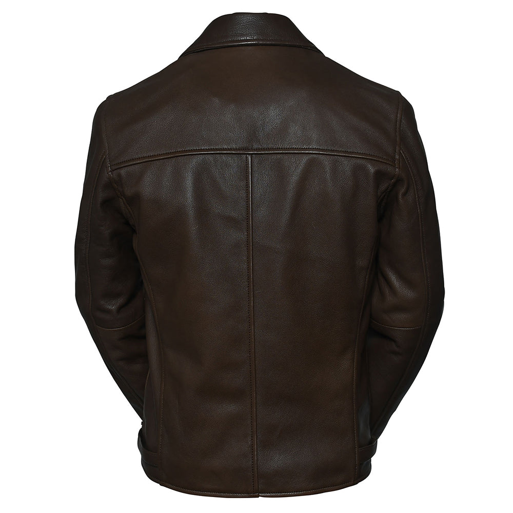 Men's Brown Nifty Biker Racer Leather Jacket